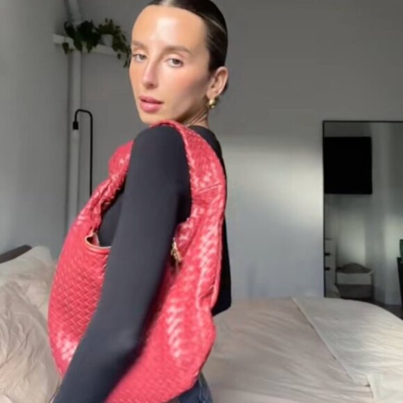 Anthropologie The Brigitte Satchel Purse Bag by Melie Bianco NWT Pink - Picture 5 of 8